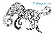 Dise�o de tatuaje de elefante